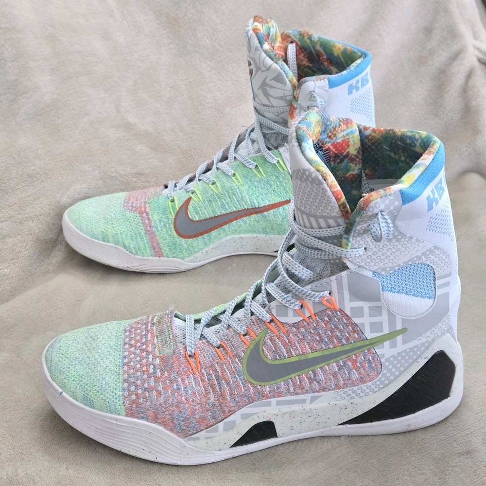 Nike Kobe 9 Elite What The Kobe WTK Flyknit Multicolor High Top Basketball Shoes - Picture 4 of 16